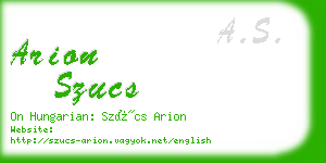 arion szucs business card